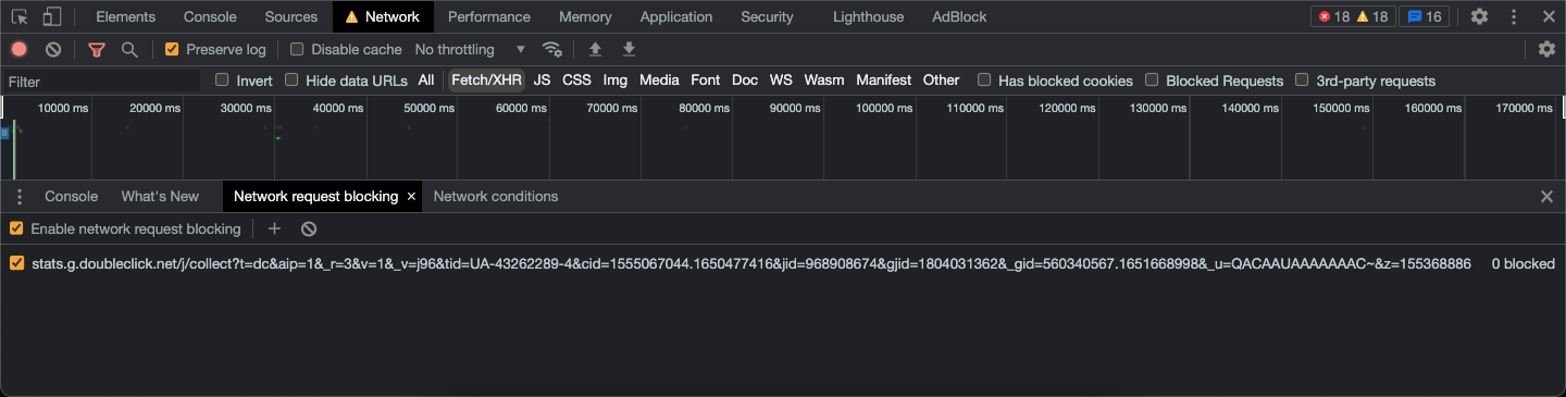 Nova aba Network request blocking